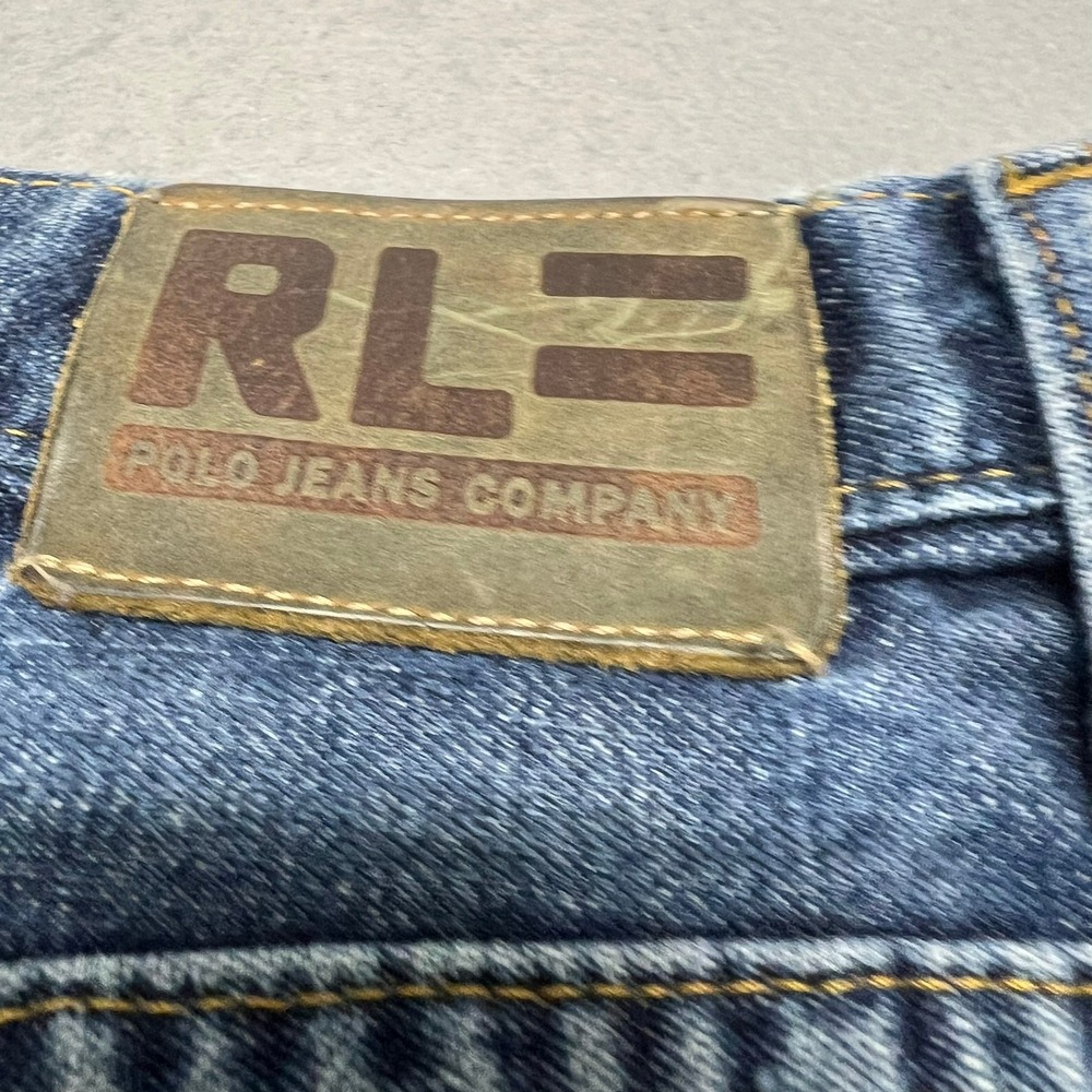 Vintage Y2K Polo Jeans Co Ralph Lauren Mens Carpenter 38x34 Blue Distressed - Picture 9 of 13